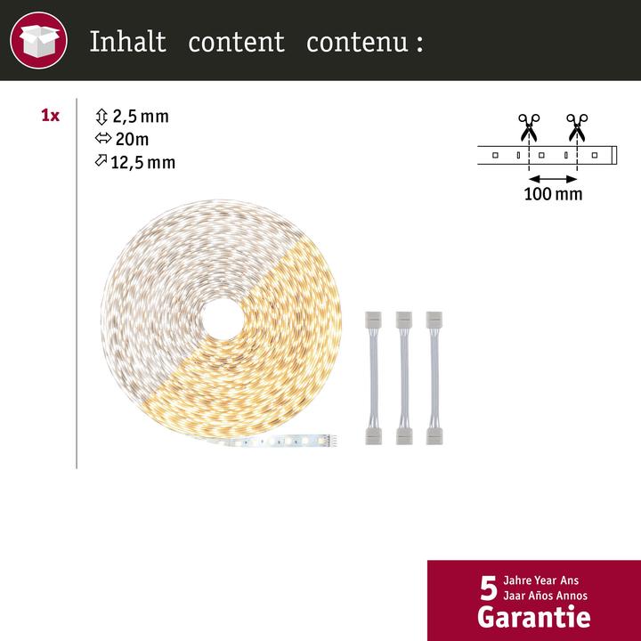 Immagine prodotto Paulmann MaxLED 500 Strisce (Bianco caldo, 2000 cm, Interno)