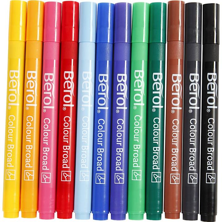 Produktbild Newell Fasertinte berol colourbroad, Packung mit 12 sortierten Farben (12x)