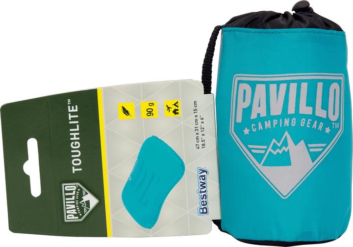 Actual product image Bestway Pavillo 18.5" x 12" x 6"/47cm x 31cm x 15cm ToughLite Flex Pillow, Blue, Monochromatic, Rect