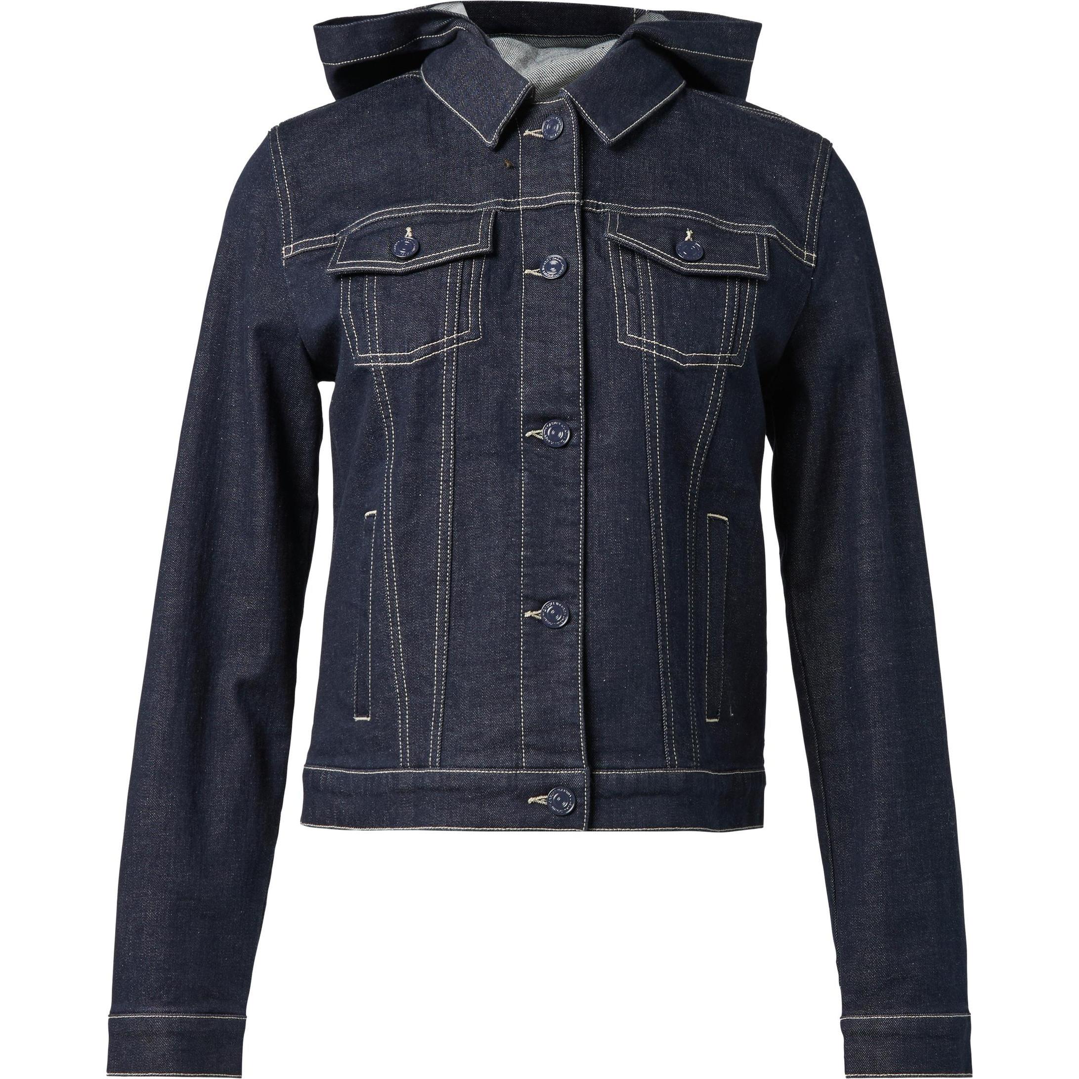Comma, Donne, Giacca leggera, Indoor-Jacke Jeansjacke mit abnehmbarer Kapuze, Blu, (40)