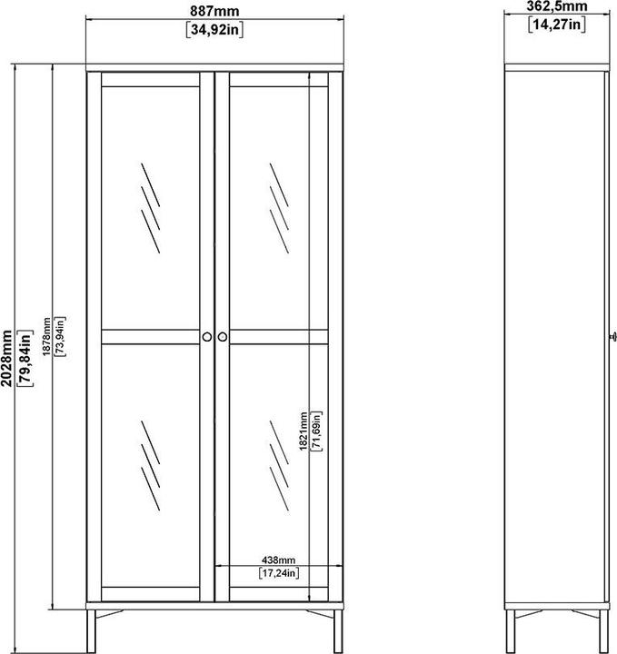 Produktbild Ebuy24 Vitrinenschrank Roma