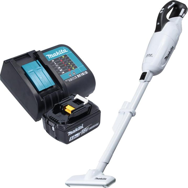 Produktbild Makita DCL 281 FST1W Akku Staubsauger 18 V weiss Brushless + 1x Akku 5,0 Ah + Ladegerät