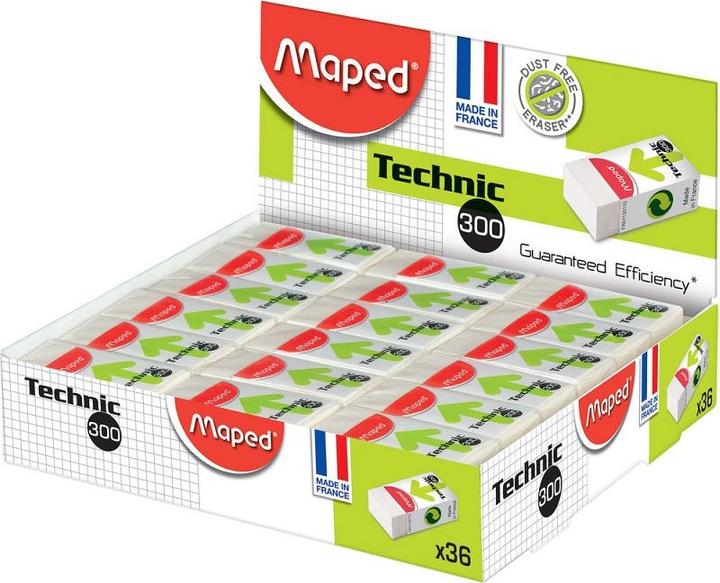 Actual product image Maped Plastic eraser Technic 300, cardboard protective sleeve