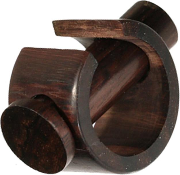 Star Piercing Plug Bolzen mit Schild aus Narra Holz (Organisch, ohne Messing)