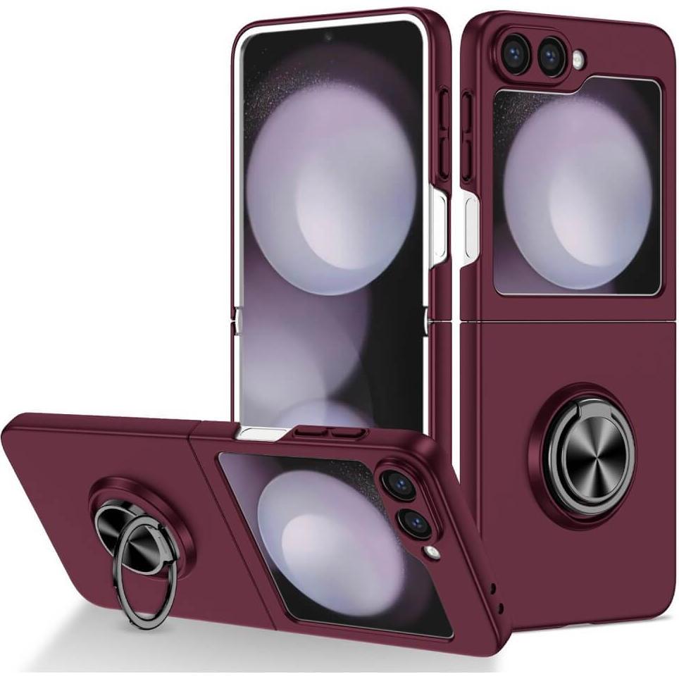 Cover-Discount Galaxy Z Flip6 - 360-grad Schutzhülle mit Kickstand (Samsung Galaxy Z Flip6), Smartphone Hülle, Rot