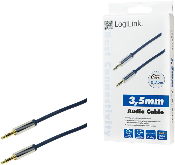 Produktbild LogiLink Anschlusskabel (0.75 m, 3.5mm Klinke (AUX))