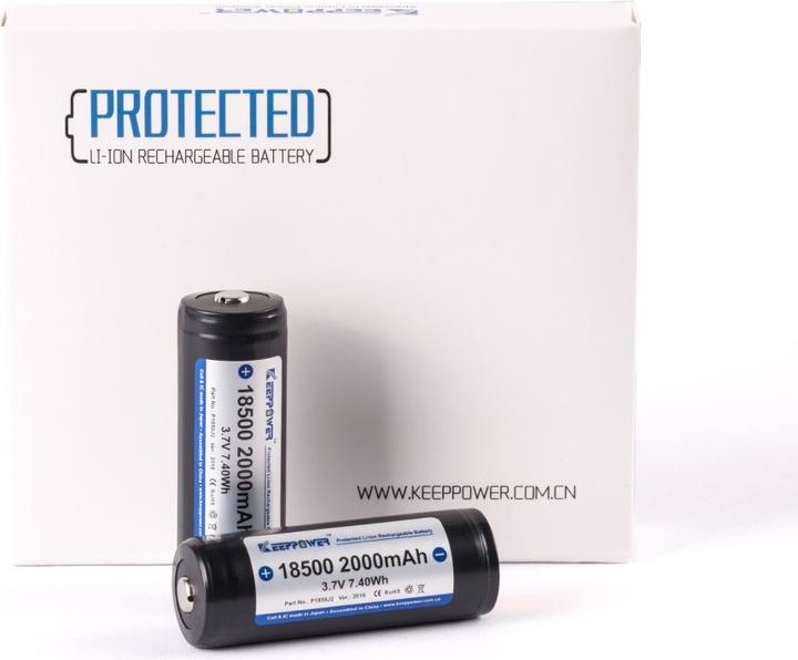 Immagine prodotto Keeppower Akku 18500, geschützt (1 pz., 18500, 2000 mAh)