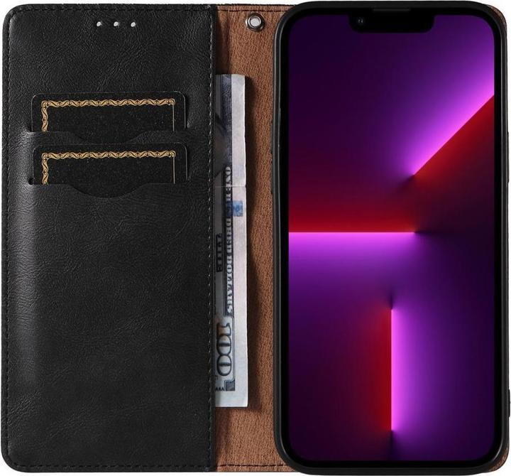 Actual product image Hurtel Magnet Strap Case for iPhone 14 Flip Wallet Mini Lanyard Stand Black (Apple iPhone 14)
