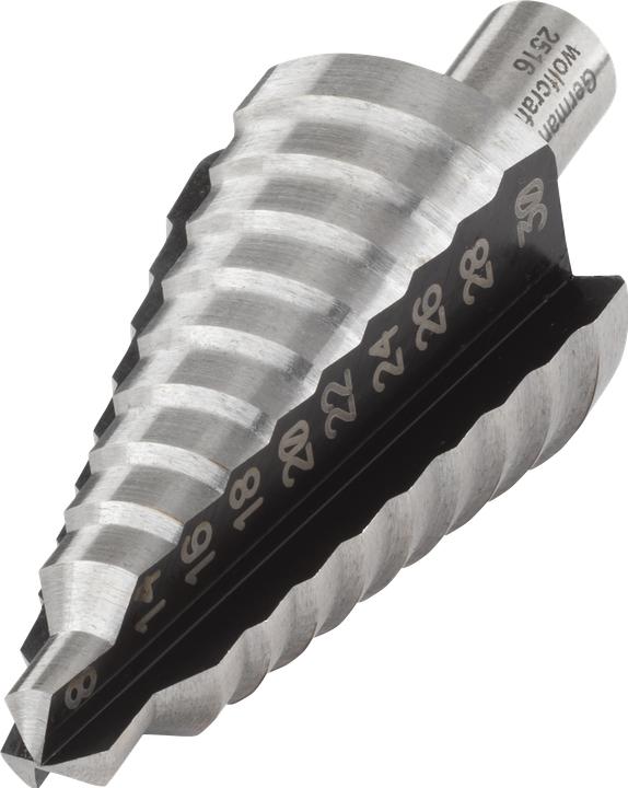 Immagine prodotto wolfcraft wolfcraft 1 Stufenbohrer HSS, Schaft 10mm, ø8-30mm (10 mm)