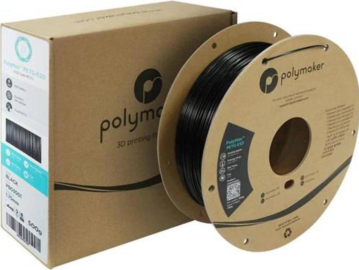 Actual product image Polymaker PolyMax PETG-ESD (PETG, 1.75 mm, 500 g, Black)