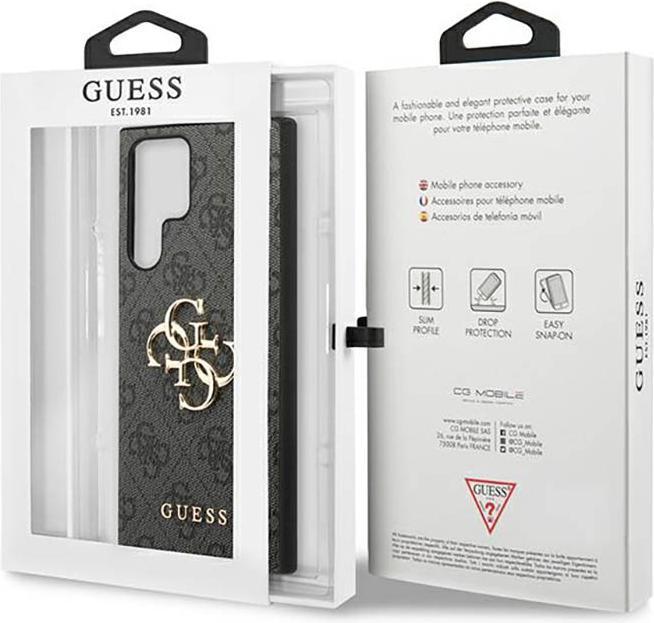 Produktbild Guess 4G Metal Logo Case für Samsung Galaxy S23 Ultra - grey (Samsung Galaxy S23 Ultra)