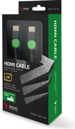 Actual product image Savio GCL-06 HDMI Cable HDMI Type A (Standard) (3 m)