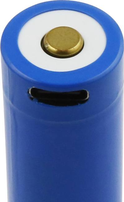 Produktbild AccuCell Rundzelle 18650, Li-ion, 3,7V, 2600mAh, 9,6Wh, mit USB-C Charging Port (1 Stk., 18650, 2600 mAh)