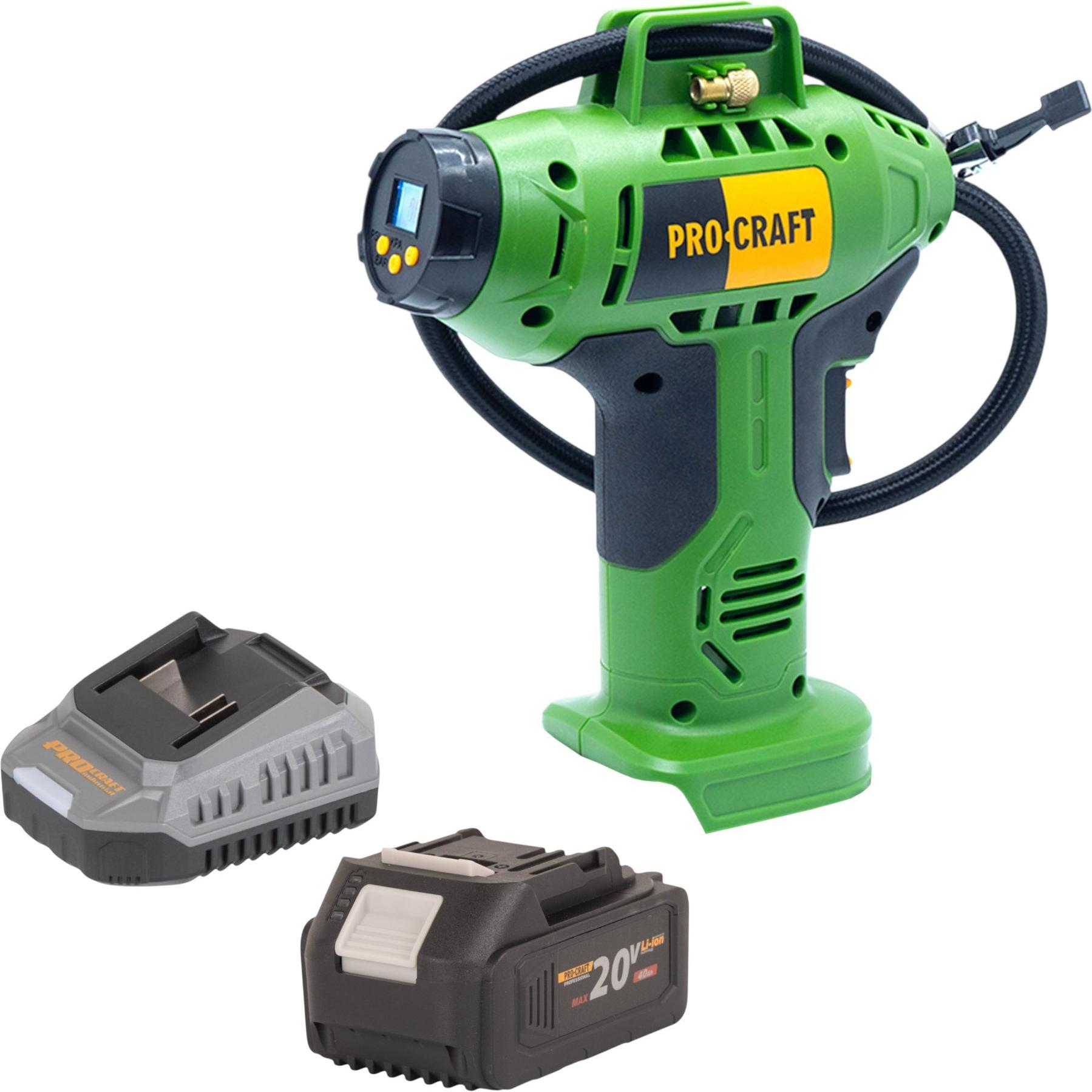 Procraft, Compressore, LK20 Akku Kompressor 20 V 11 bar + 1x Akku 4,0 Ah + Ladegerät