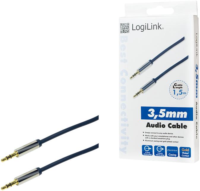 Image du produit LogiLink CA Câble de connexion (1.50 m, Jack 3,5 mm (AUX))