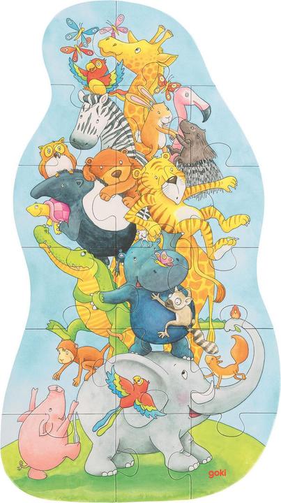Goki Puzzle XXL Puzzle Pyramide d'animaux (17 pièces)