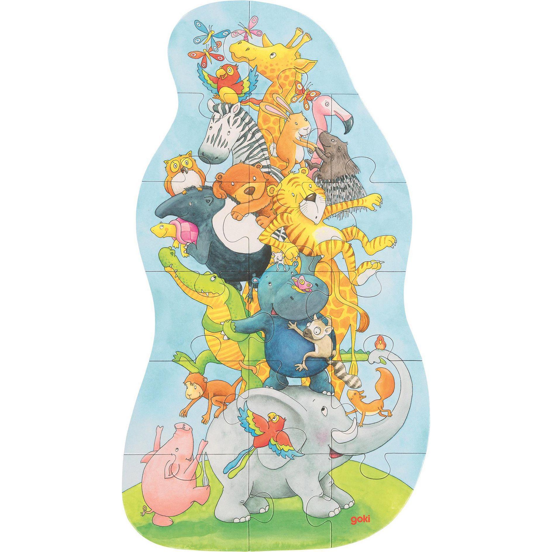 Goki Puzzle XXL Tierpyramide (17 Teile)