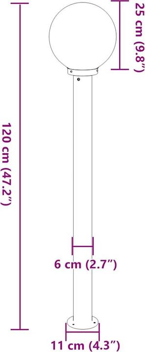 Produktbild vidaXL Pollerleuchte (E27, IP44)