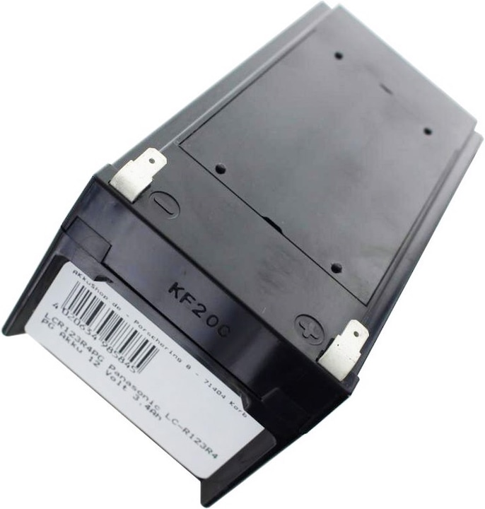 Actual product image Panasonic Battery LC-R123R4PG Battery 12 Volt 3,4Ah with Faston F1 connection 4,8mm plug contacts (12 V)