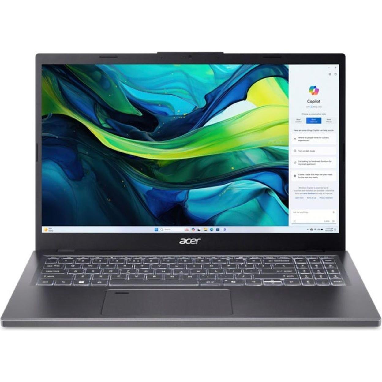 Acer Aspire 15 (15.60", 512 GB, 16 GB, DE, AMD Ryzen 5 8640HS), Notebook, Grau