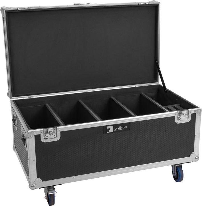 Roadinger Flightcase 4x Multiflood IP 18x10W RGBW Wash CRMX mit Rollen