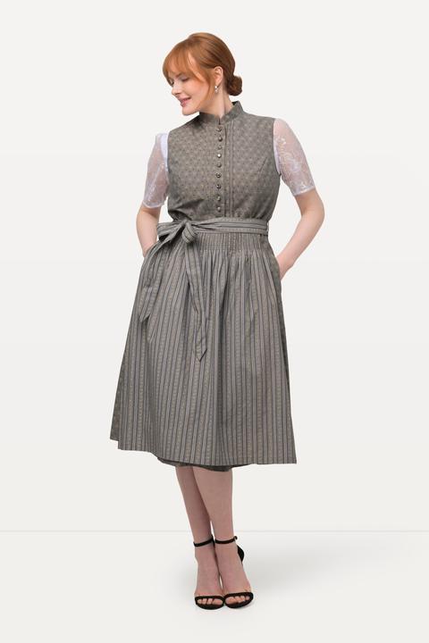 Produktbild Ulla Popken Dirndl, Biesen, Schmuckknöpfe, Stehkragen, ärmellos (44)