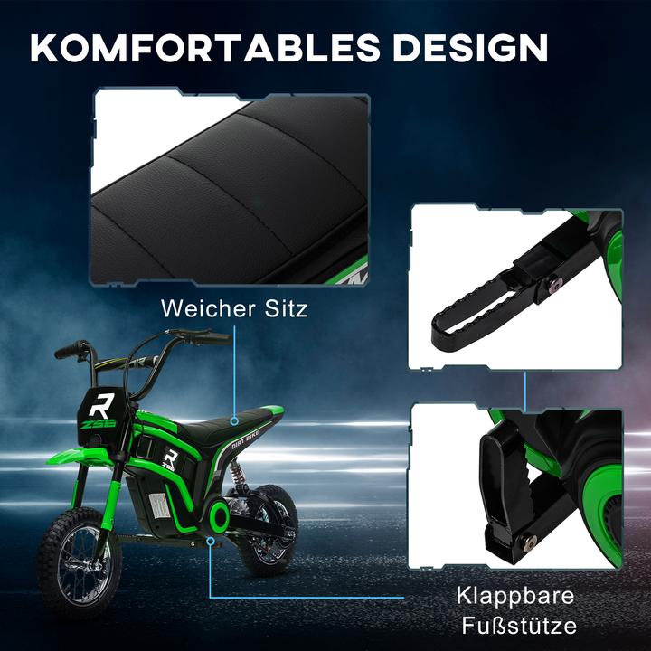 Produktbild Homcom Kinder Elektro-Motorrad Kunststoff, Metall Grün (12 V)