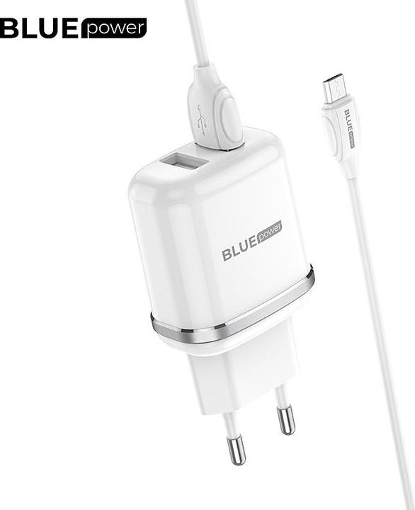 Actual product image Blue Power Wall Charger BLBA25A 2 x USB with MicroUSB Cable White (EU ) (2 ports)