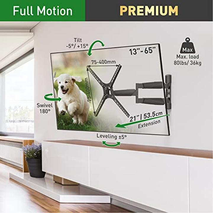 Produktbild Barkan BM343LP für 13"-65" Flat/Curved TV, 4 Scharniere, Wandmontage, erweitert (Wand, 65", 36.20 kg)