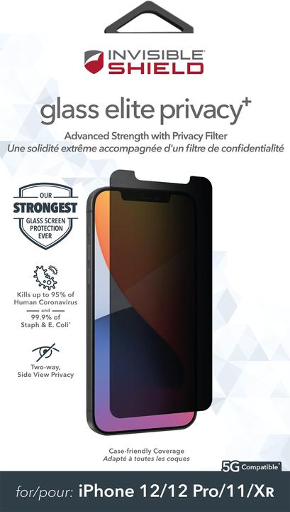 Actual product image Zagg InvisibleShield Glass Elite Privacy+ Apple (e) (1 Piece, Apple iPhone 12, Realme 12 Pro+)