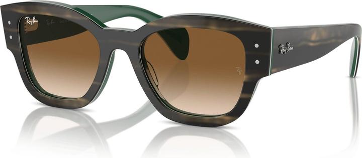 Clear & Brown, Striped Green On Green