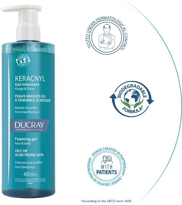 Immagine prodotto Ducray Keracnyl Schäumendes Waschgel (Gel detergente, 400 ml)
