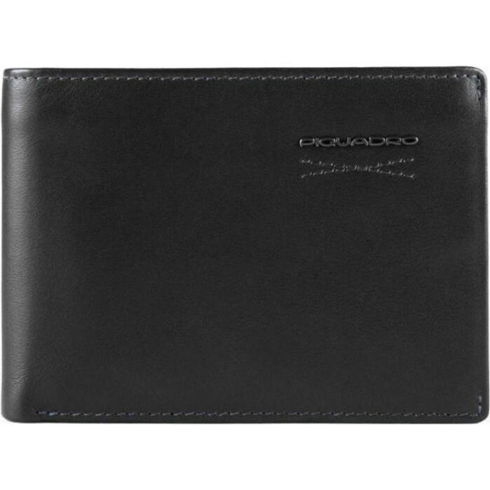 Piquadro, Mannen, Portemonnee, Obidos, Leather Wallet, Slim, PU257W110R-N, Black, For Men, Zwart