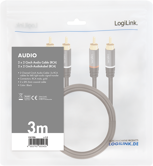 Actual product image LogiLink Ca Rca (3 m, Cinch)