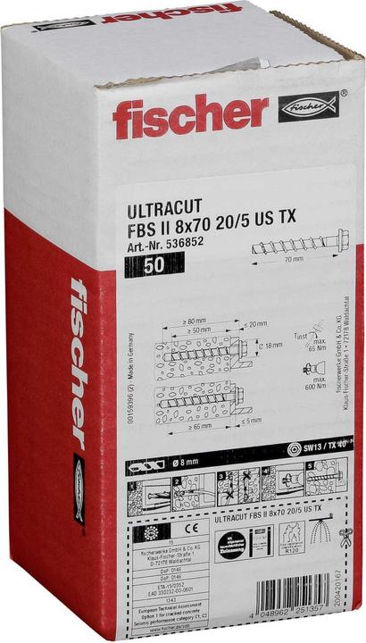 Produktbild Fischer Ultracut FBS II 8x70 20/5 US TX (50 Stk.)