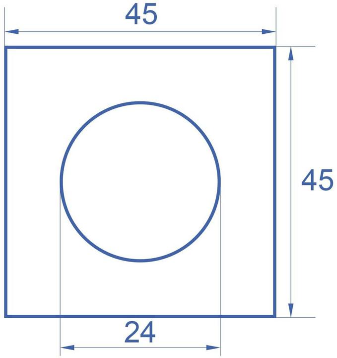 Image du produit Delock Cache module Easy 45 découpe de trou Ø 24 mm, 45 x 45 mm 5 pièces noir