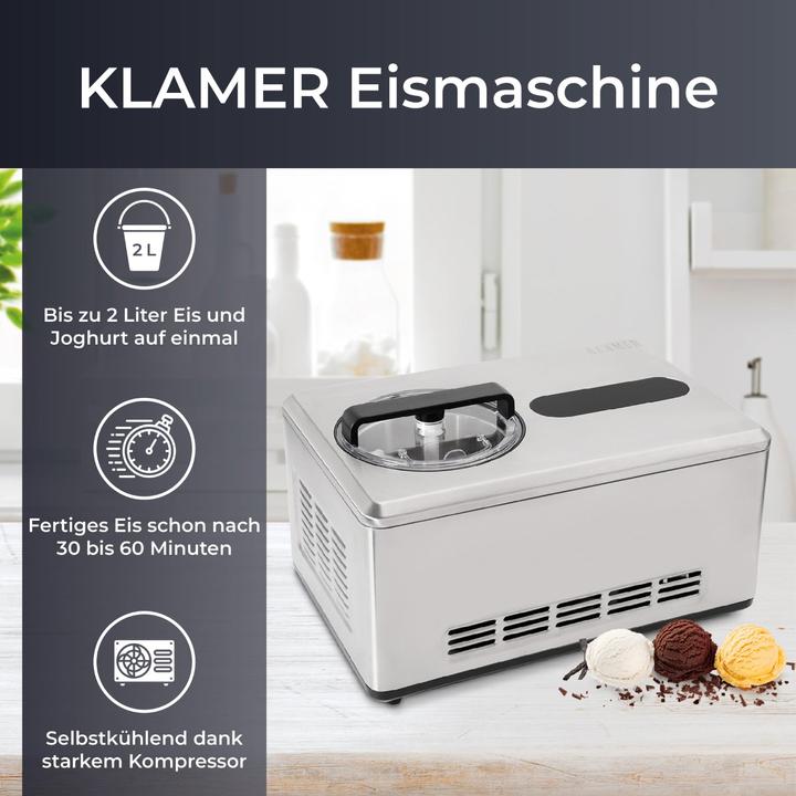 Actual product image KLAMER 2-in-1 Eismaschine & Joghurtbereiter