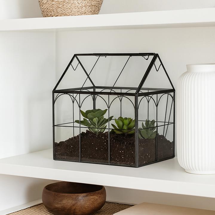 Actual product image Relaxdays Pflanzenterrarium Glas Hausform