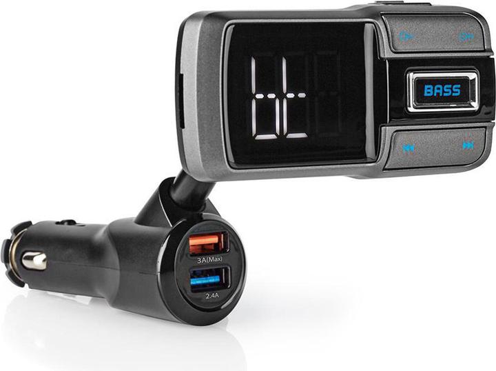 Immagine prodotto Nedis Trasmettitore FM per auto a collo d'oca Vivavoce con schermo a LED da 2,0" Bluetooth® QC 3.0 /