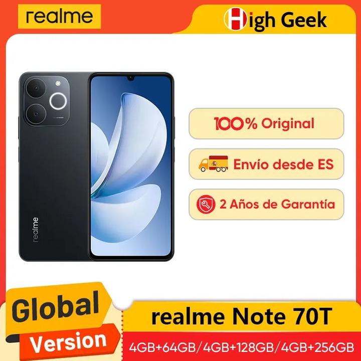 Actual product image realme Note 70T (64 GB, Obsidian Black, 6.74", Dual SIM, 4G)