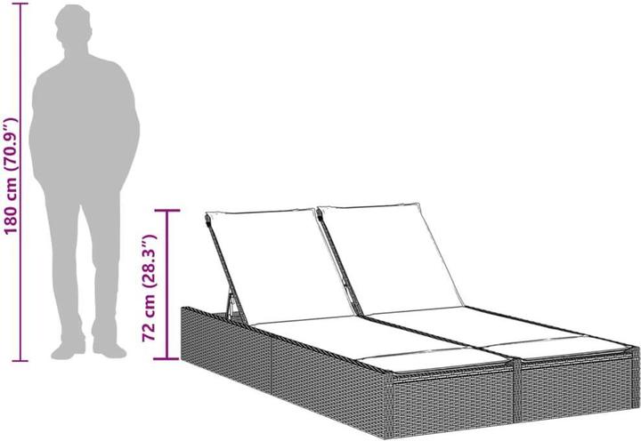 Produktbild vidaXL Doppel-Sonnenliege (200 cm)