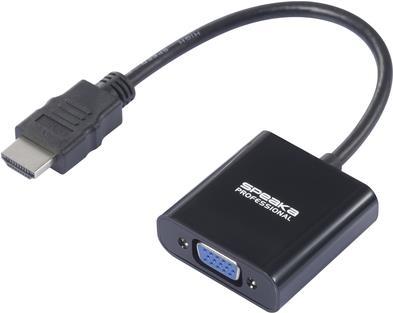Immagine prodotto SpeaKa Professional Adattatore HDMI / VGA / jack (1x spina HDMI - 1x jack VGA) (HDMI, 15 cm)