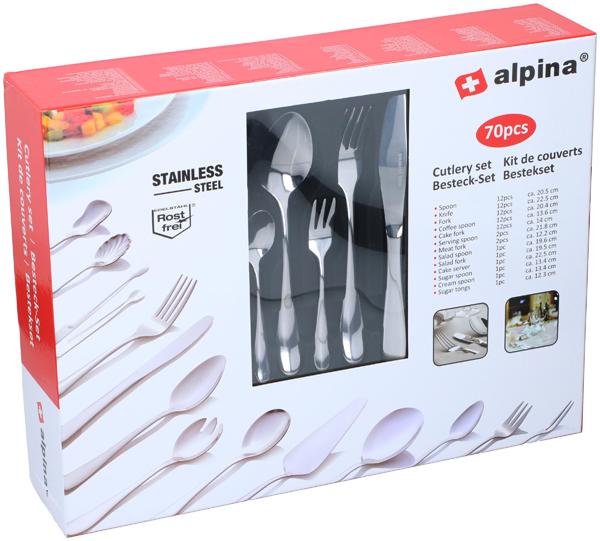 Produktbild alpina Cutlery set 70pcs (70 Stück, Besteck Set)