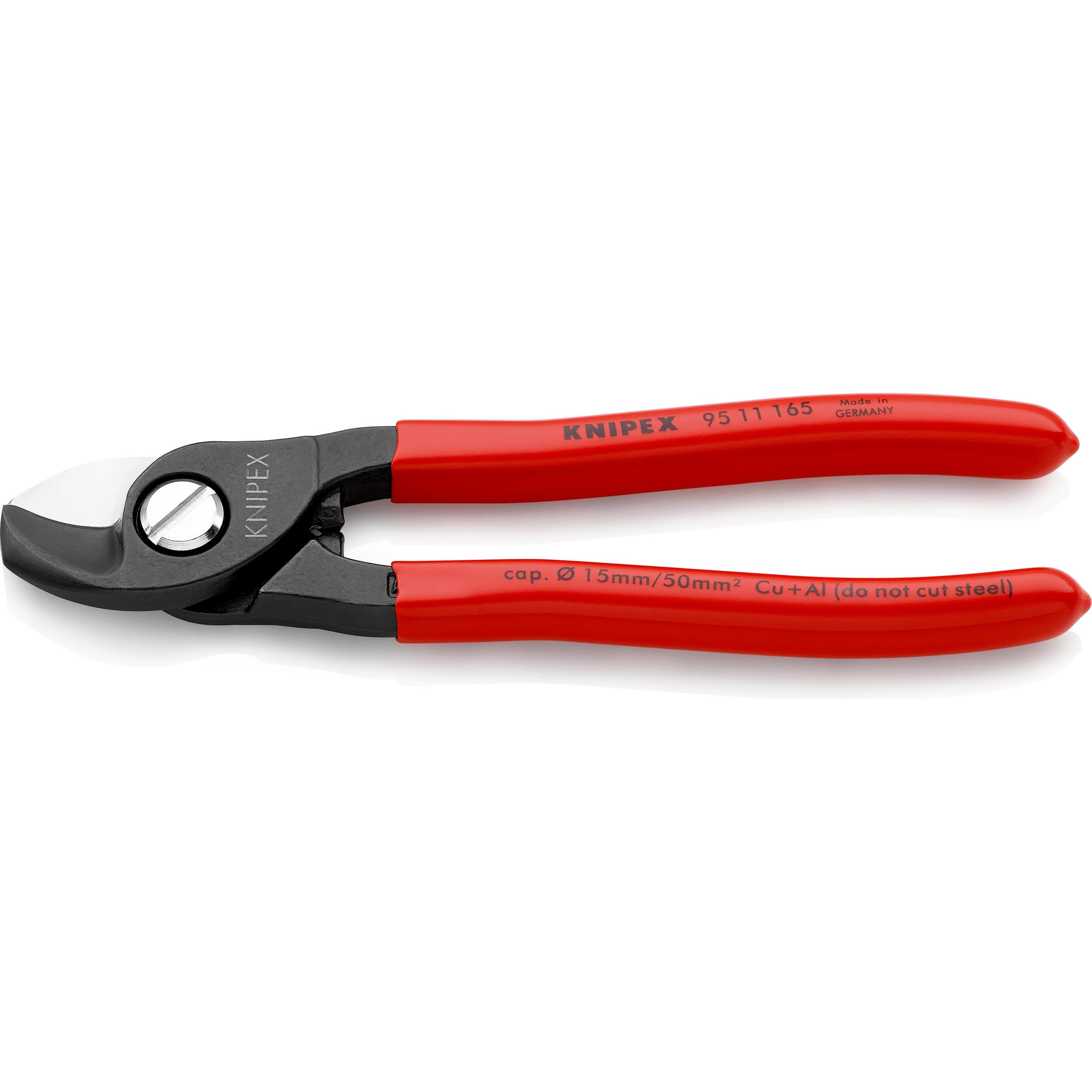 Knipex, Bolzenschneider + Seitenschneider, Kabelschere 95 11 165 SB (165 mm)