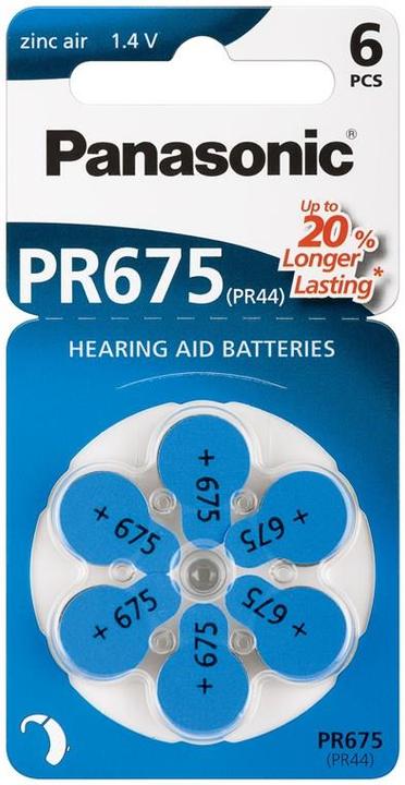 Actual product image Panasonic Hearing aid batteries PR675 (6 pcs.)
