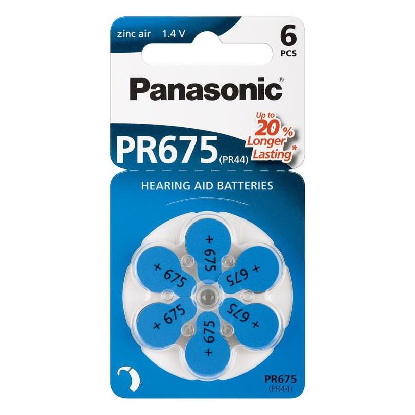 Panasonic Hoortoestelbatterijen PR675 (6 Pcs.), Batterijen