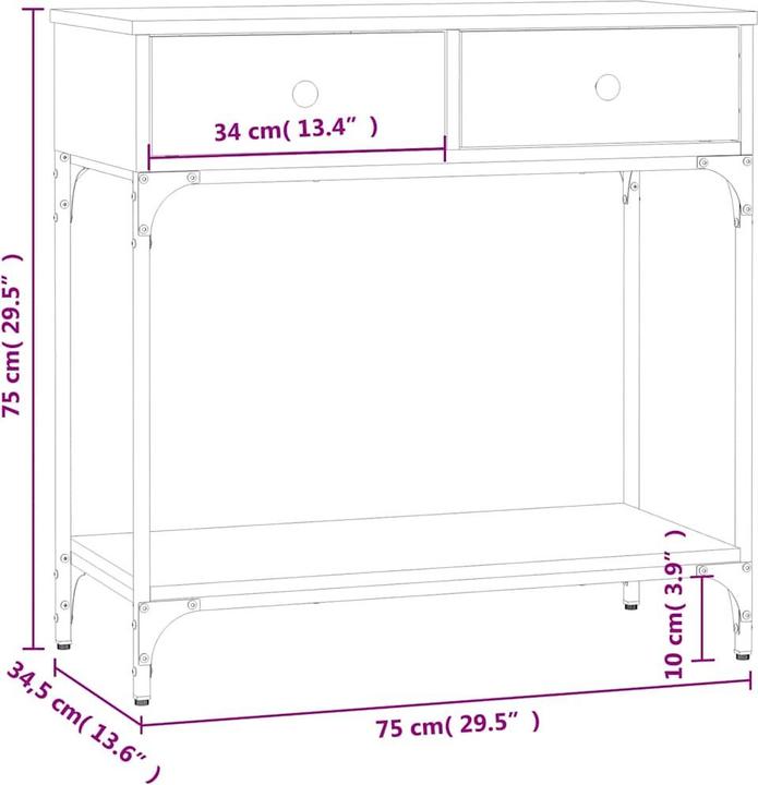 Actual product image vidaXL Konsolentisch (34.50 x 34.50 x 75 cm)