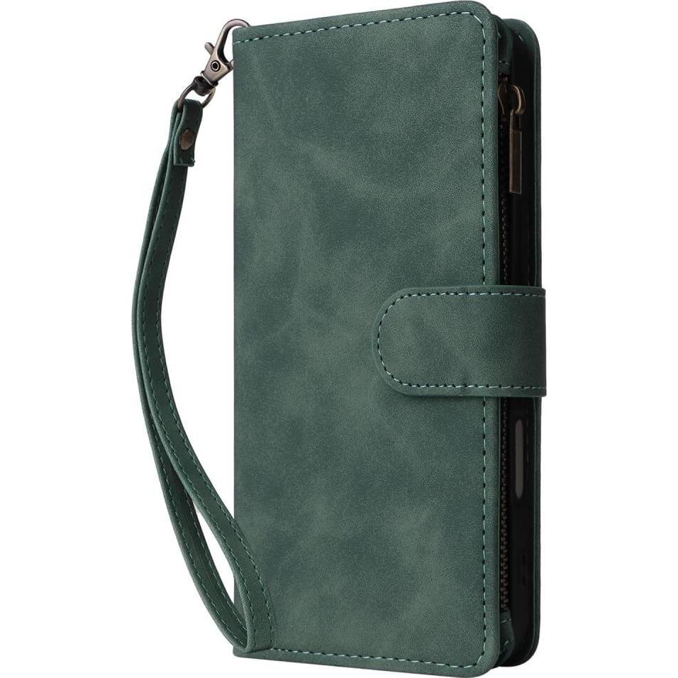 Cover-Discount iPhone 16 Plus - Brieftaschen Hülle mit Umhängeband (Apple iPhone 16 Plus), Smartphone Hülle, Grün