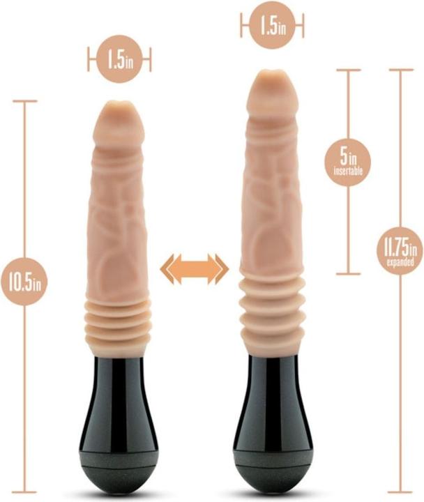 Actual product image Blush Dr. Skin Silikon Dr. Knight Stossender und vibrierender Dildo Beige