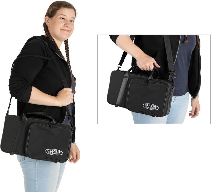 Image du produit Classic Cantabile Clarinette Bb système allemand, 20 clés, 6 anneaux, mécanisme argenté, étui inclus (Clarinette, Allemand)